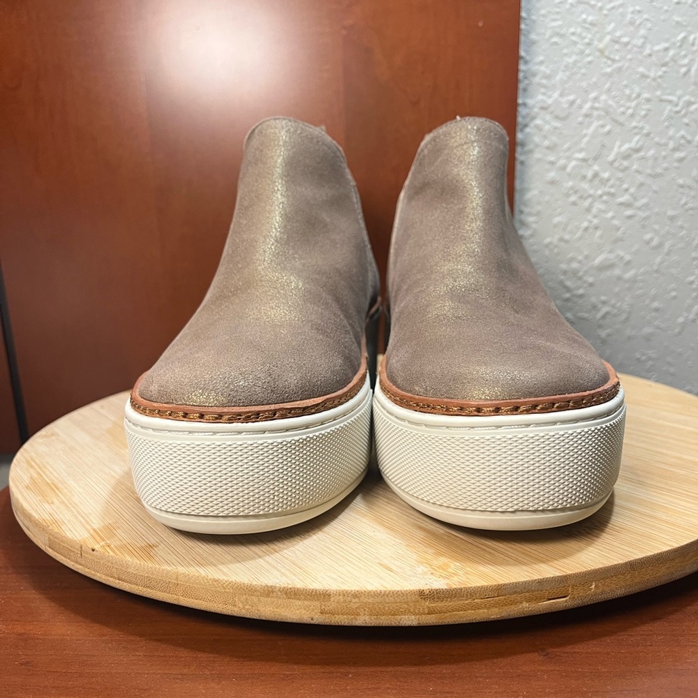 🔥 LIKE NEW J/SLIDES MIKA BRONZE BRUSH SEUDE PLATFORM SNEAKERS WOMENS SIZE 6.5 - Picture 3 of 9
